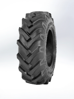 Black agricultural tire with prominent tread pattern on a white background. 4 .50-19 6PR Tractor Tire GRIPKING HD TUBETYPE