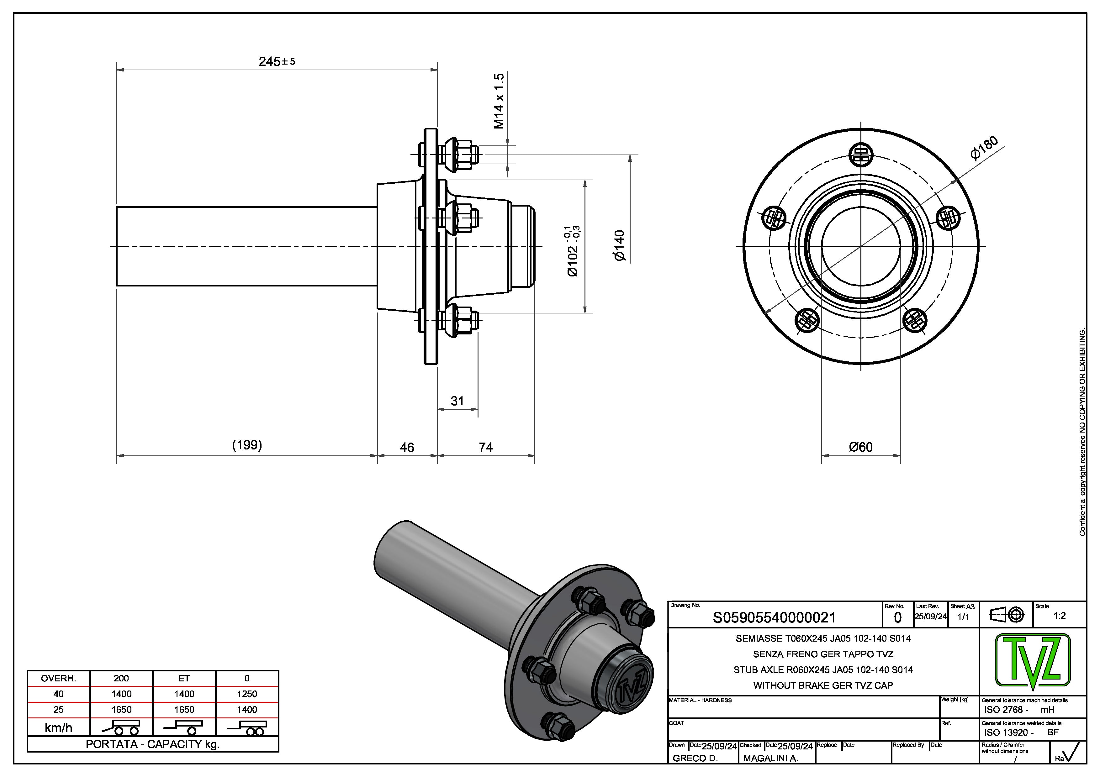 Hub & Spindle Assembly, 5 Bolts, Load Capacity 3,600 lb, Round spindle, EU - European standard, Heavy duty - AG Machinery Depot