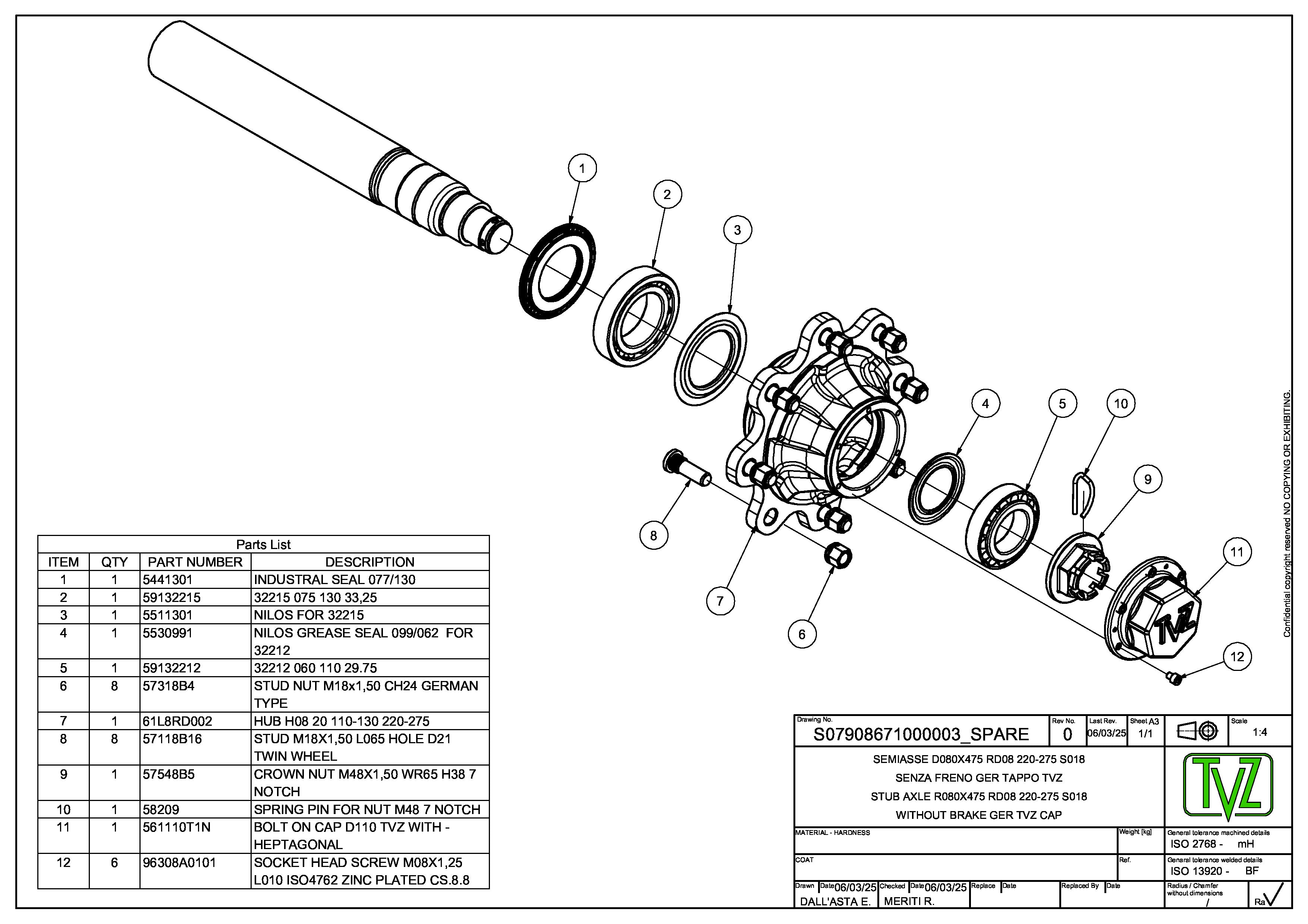 Hub & Spindle Assembly, 8 Bolts, Load Capacity 11,000 lb, Round spindle EU - European standard, Heavy duty - AG Machinery Depot