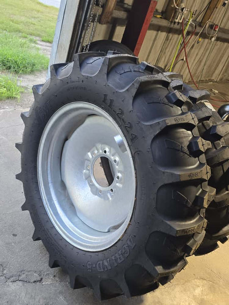 Pivot Irrigation Assembled Wheel & Tire 8PLY – 11.2-24 - Non-Directional - AG Machinery Depot