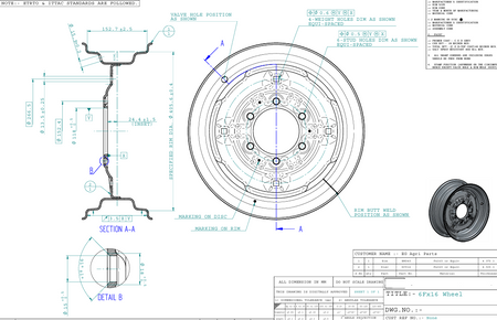 Front Tractor Wheel 6FX16, 6 holes - AG Machinery Depot
