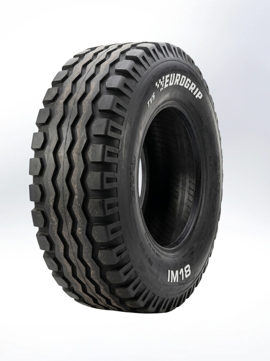 Black tire with 'EuroGrip' branding on a white background. Tire, 11.5/80-15.3, PR - 16, Implement, Extra Load, TL, EU - European Standard, IM117 Pattern