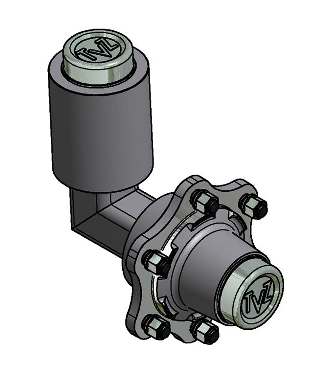 Hub & Spindle Assembly, 6 Bolts, Load Capacity 6,600 lb, Square spindle, EU - European standard, Heavy duty, L-Type: Steering Spindle - AG Machinery Depot