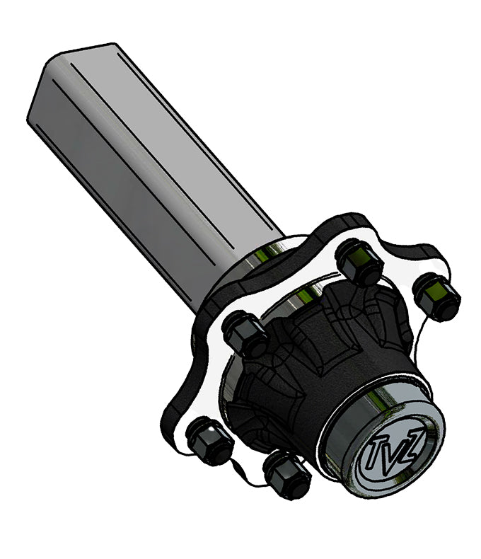 Hub & Spindle Assembly, 6 Bolts, Load Capacity 7,900 lb, Square spindle, EU - European standard, Heavy duty - AG Machinery Depot