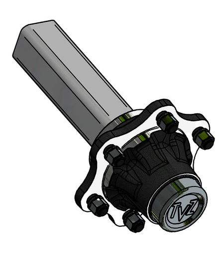 Hub & Spindle Assembly, 6 Bolts, Load Capacity 11,000 lb, Square spindle, EU - European standard, Heavy duty - AG Machinery Depot