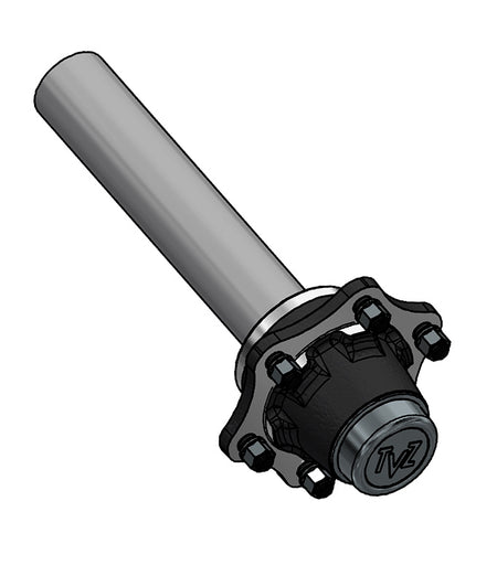 Hub & Spindle Assembly, 6 Bolts, Load Capacity 9,300 lb, Round spindle, EU - European standard, Heavy duty - AG Machinery Depot