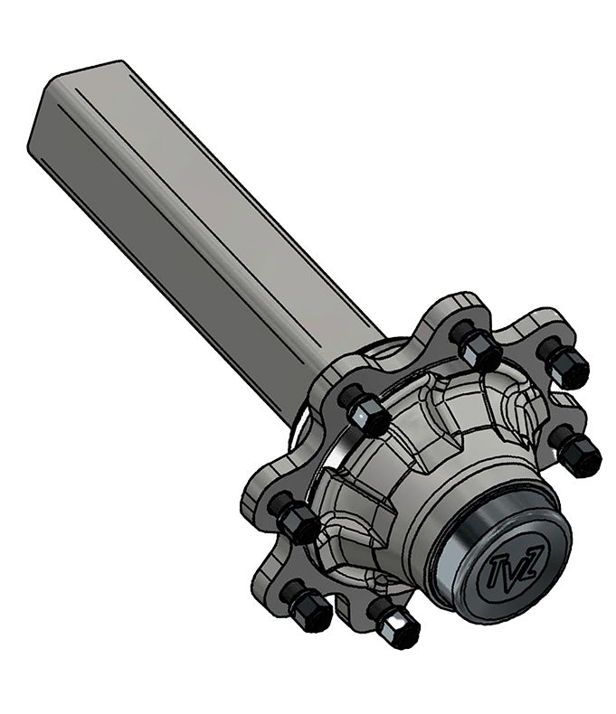 Hub & Spindle Assembly, 8 Bolts, Load Capacity 11,000 lb, Square spindle, EU - European standard, Heavy duty - AG Machinery Depot