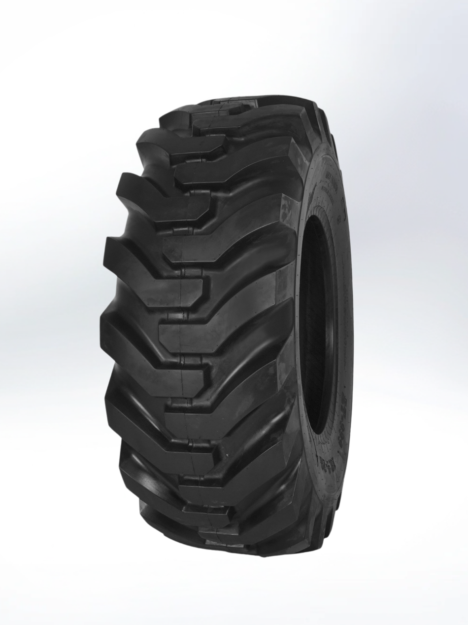 Black tire with prominent tread pattern on a white background. 33x12.50-15 Tire 12PR AT-999 – Heavy Duty Tubeless All-Terrain Tire