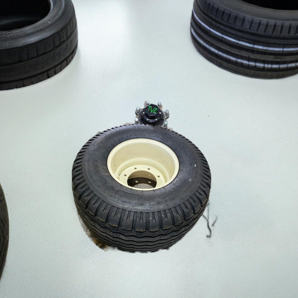 Hub , Spindle, Wheel and Tire Assembly:  Load Capacity 9,075 lb Per Tire: 500/50-17, PR - 18, Extra Load, TL Tire, 8 Holes Bundle - AG Machinery Depot